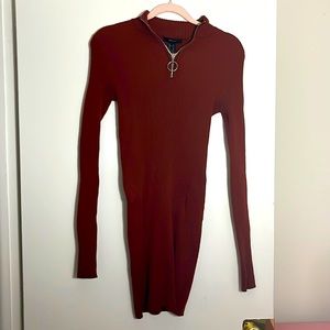 Burgundy Sweater midi Dress